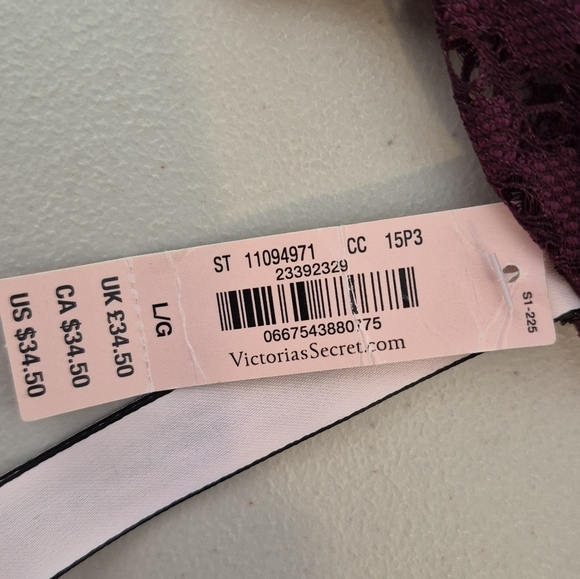 Victoria's Secret Plunging Lace Pullover Bralette in Deep Plum - NWT - Size L - Picture 7 of 8